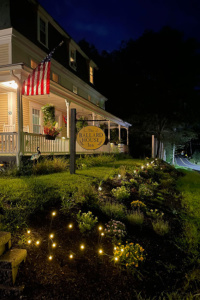 The Front of the Ballard House Inn at night